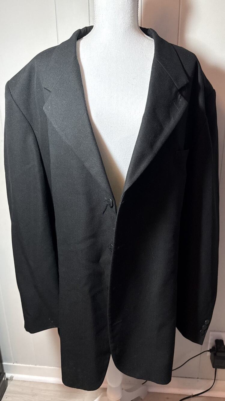 Carlo Zarelli Mens Blazer Sports Coat Suit Jacket Black 54L T43